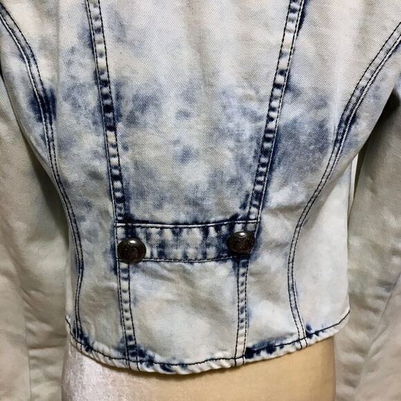 Forever 21 Stone Wash Jean Jacket Juniors L Women M - Picture 10 of 12